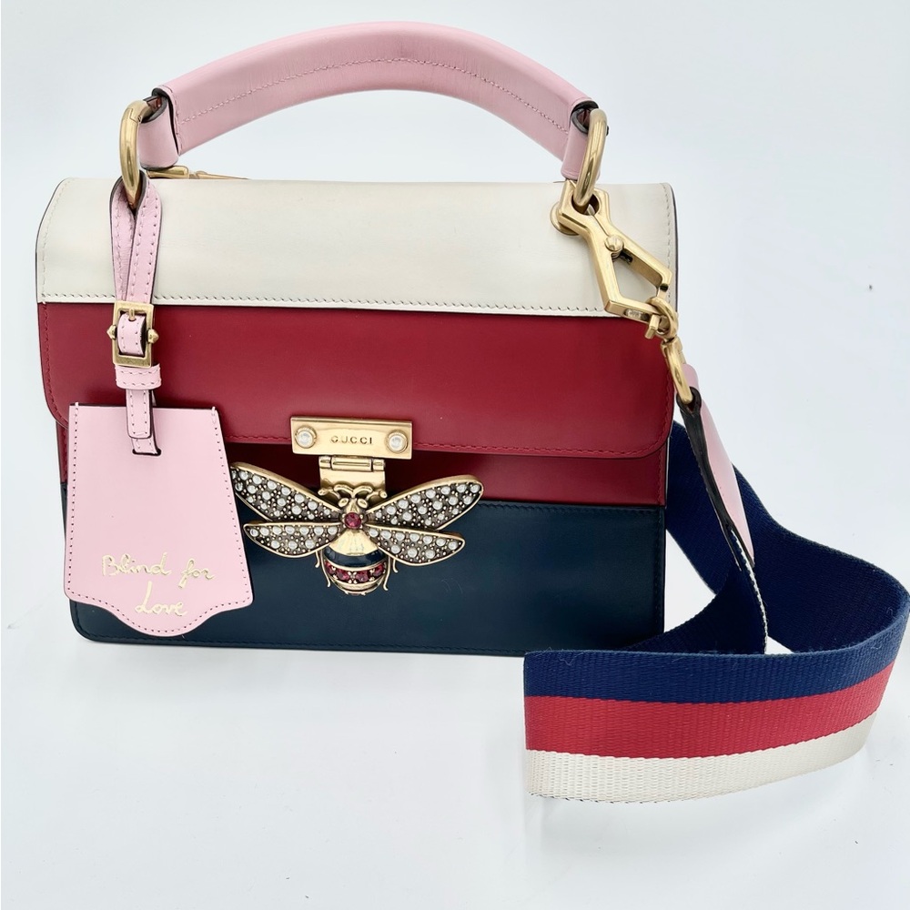 Gucci Queen Margaret top handle Pink and Red Satchel with Gold Accents
